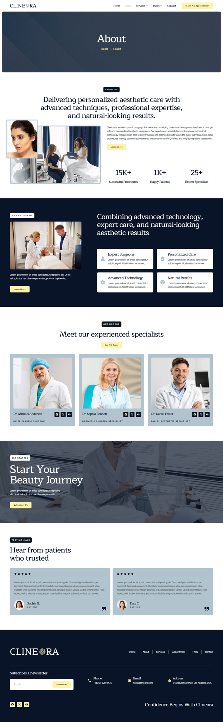About — Clineora - Plastic Surgery Clinic Elementor Template