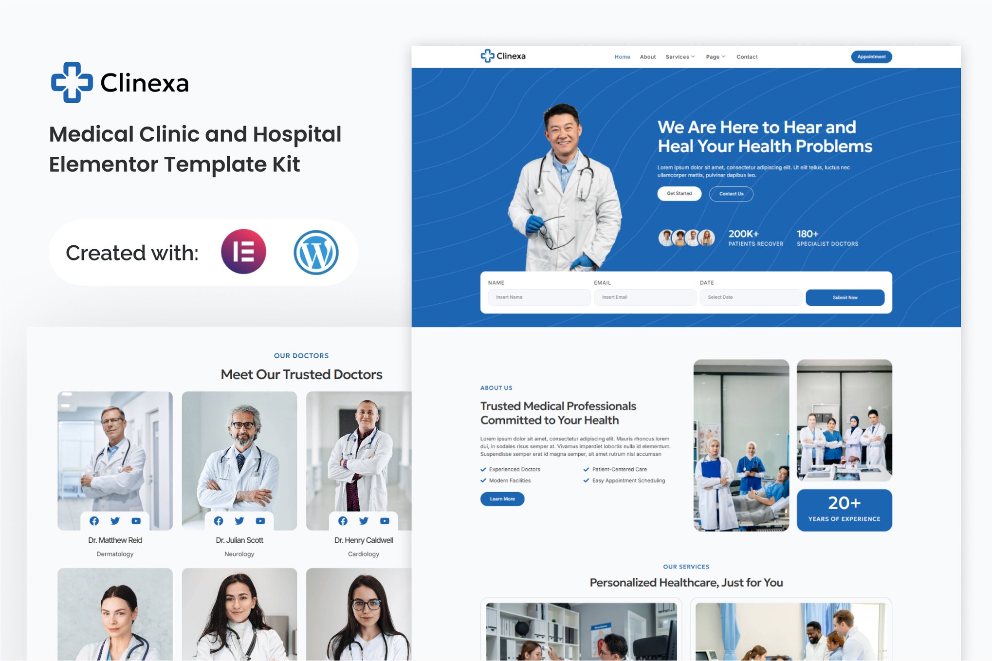 Clinexa - Medical Clinic & Hospital Elementor Template — Elementor template kit cover