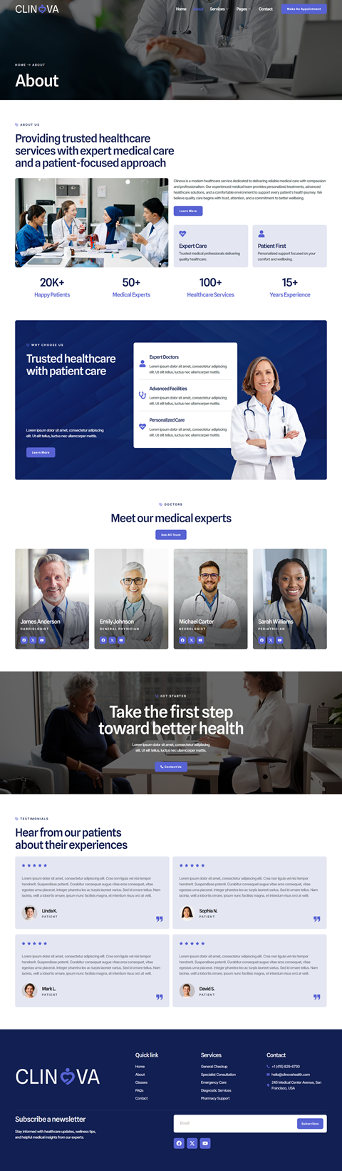 About — Clinova - Healthcare & Medical Services Elementor Template