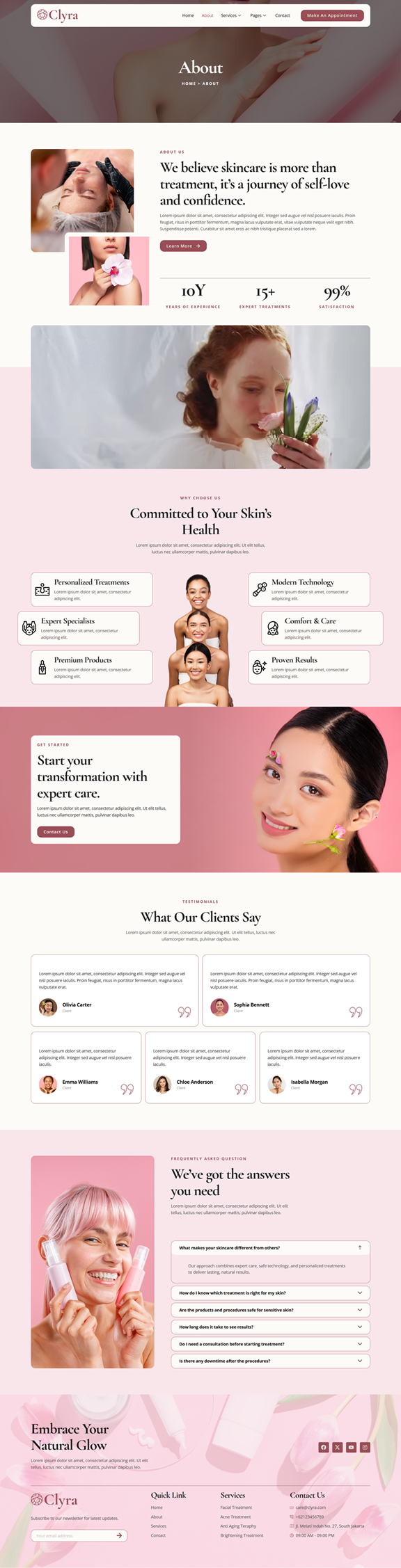 About — Clyra - Skincare & Dermatology Elementor Template