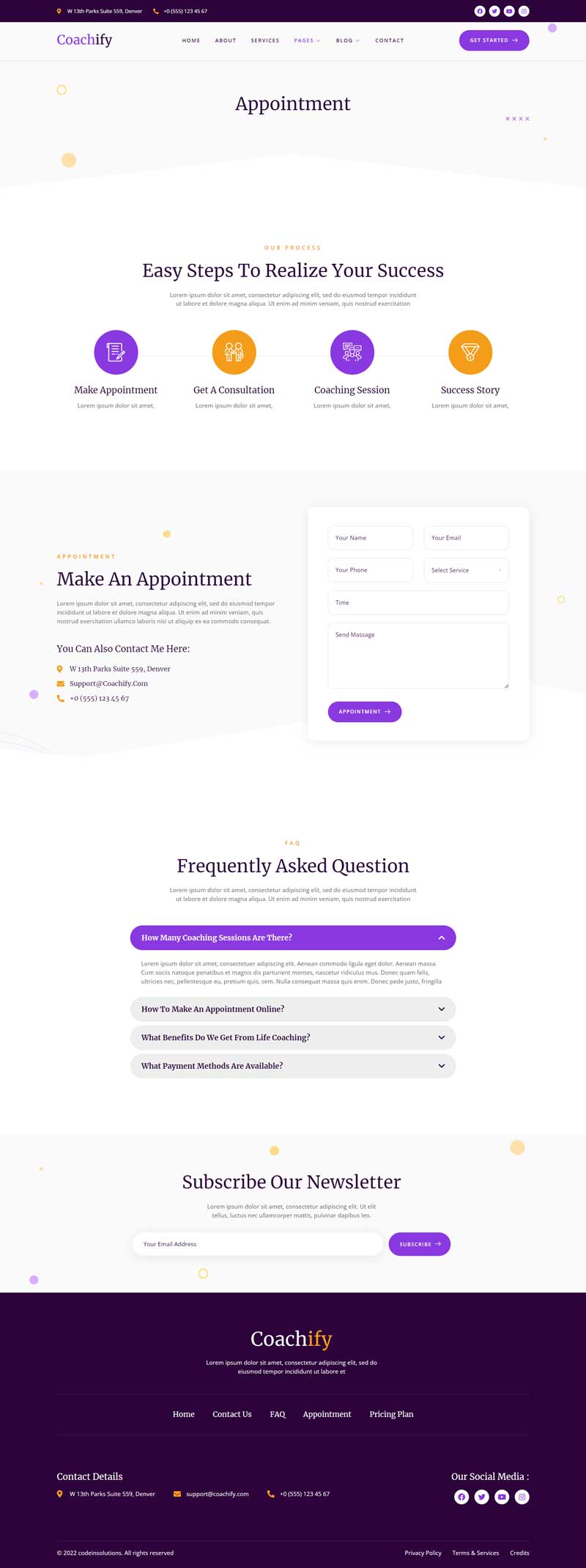 Appointment — Coachify - Life Coach & Speaker Elementor Template