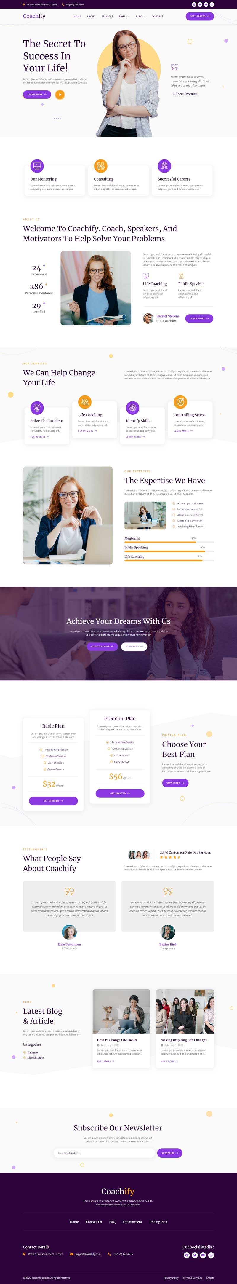 Home — Coachify - Life Coach & Speaker Elementor Template