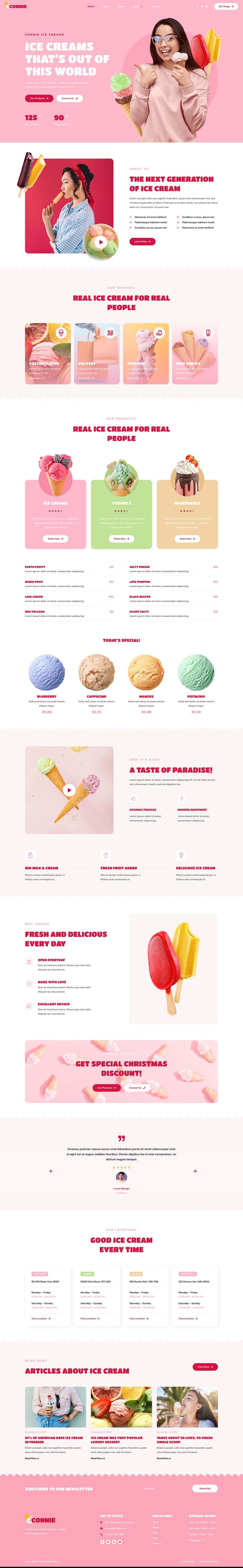 Home — Connie - Ice Cream Shop Elementor Template