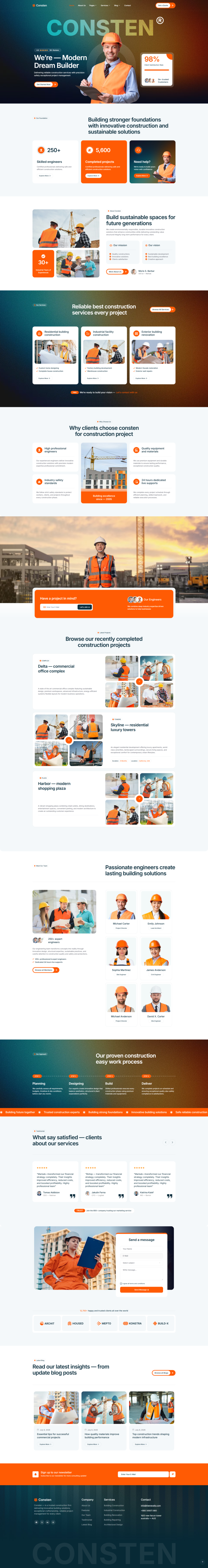 Home Two — Consten — Construction Services Elementor Template