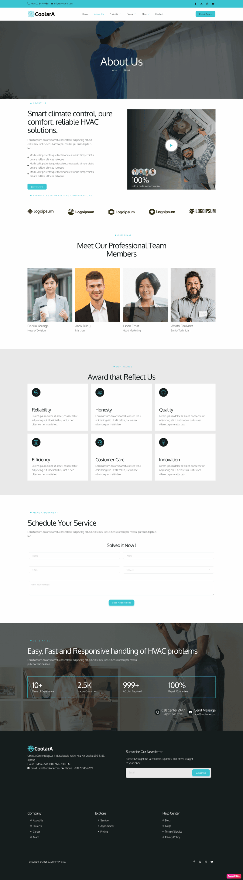 About — Coolara - Air Conditioner & HVAC Repair Service Elementor Template
