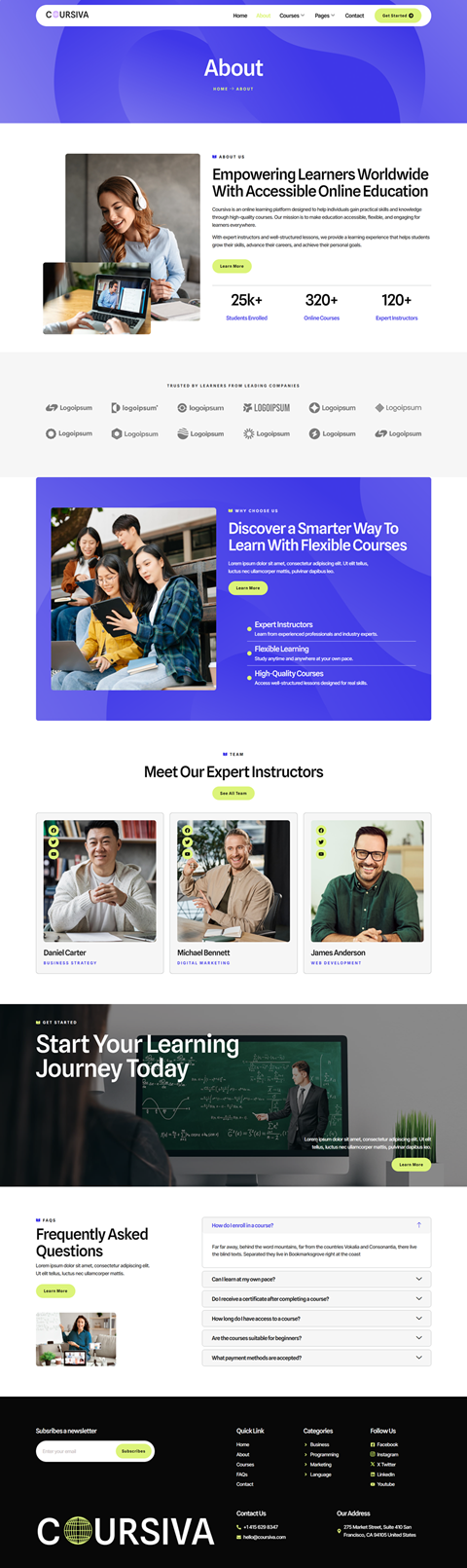 About — Coursiva - Online Course & Education Elementor Template