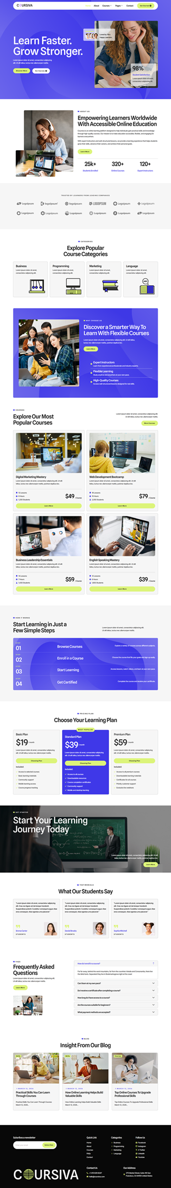 Home — Coursiva - Online Course & Education Elementor Template