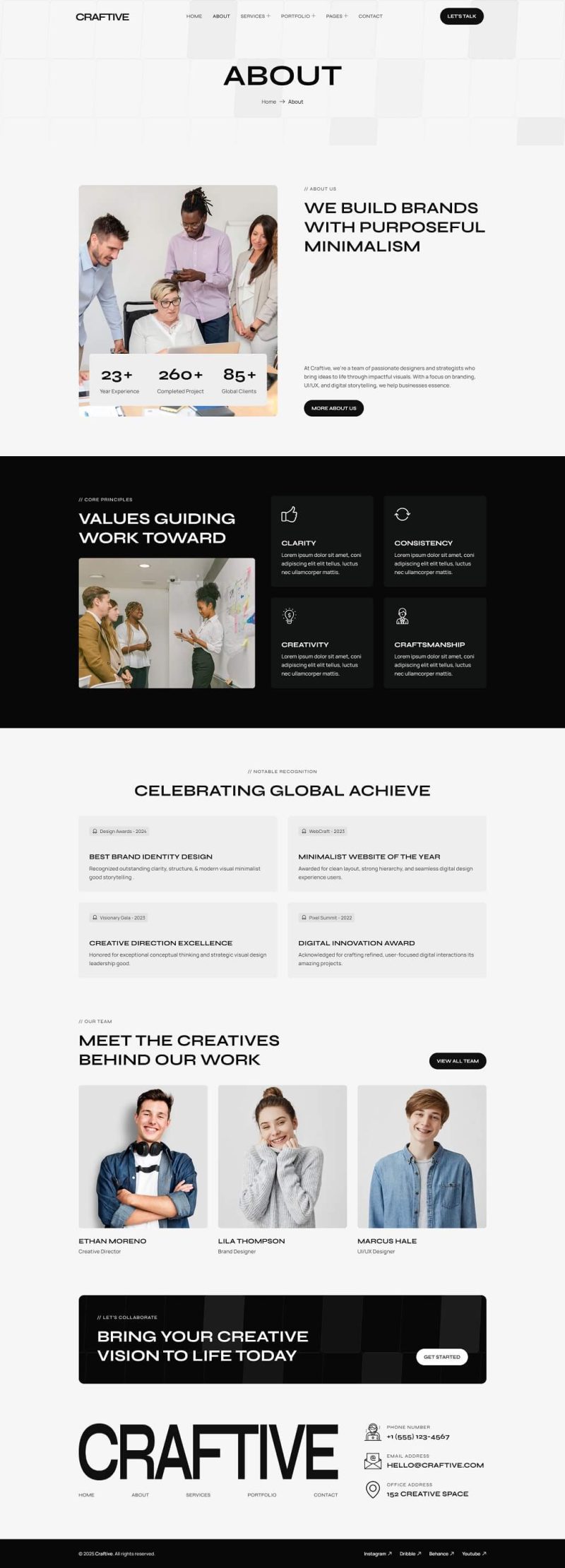 About — Craftive - Minimalist Creative Agency Elementor Template