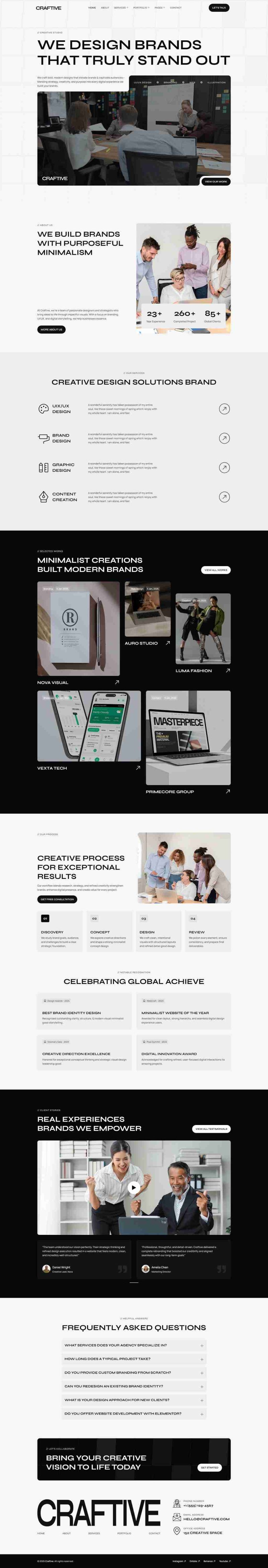 Home — Craftive - Minimalist Creative Agency Elementor Template