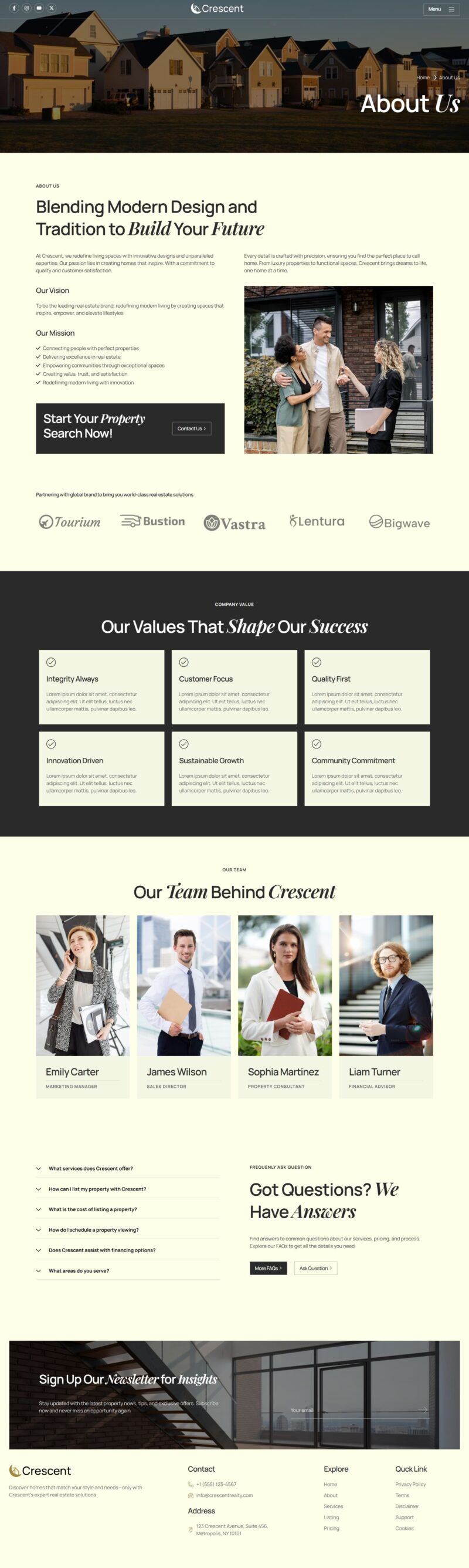 About Us — Crescent - Real Estate & Property Elementor Template