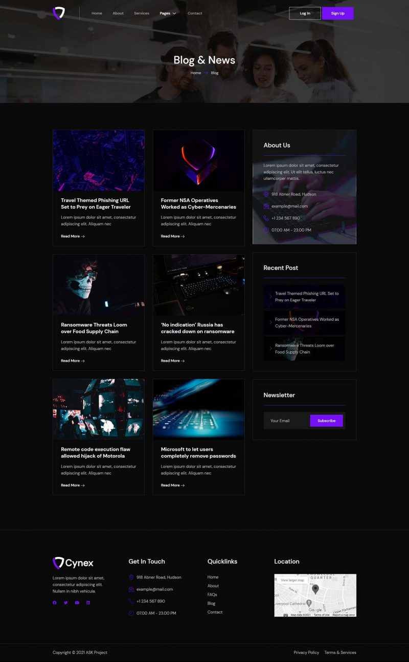 Blog — Cynex - Cyber Security Services Company Elementor Template