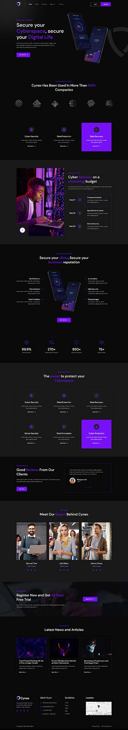Home — Cynex - Cyber Security Services Company Elementor Template