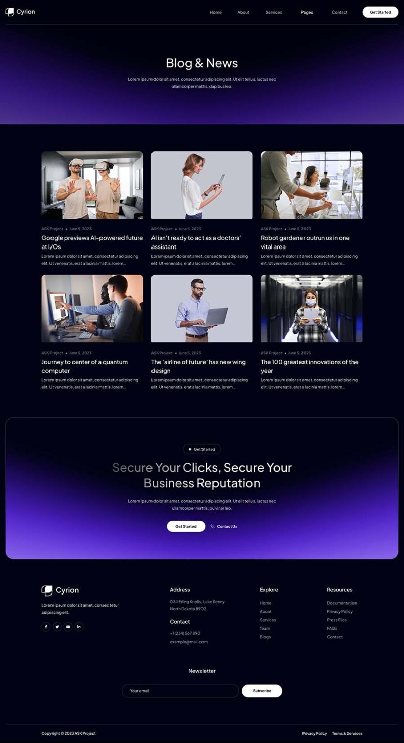 Blog — Cyrion - Cyber Security Services Elementor Template