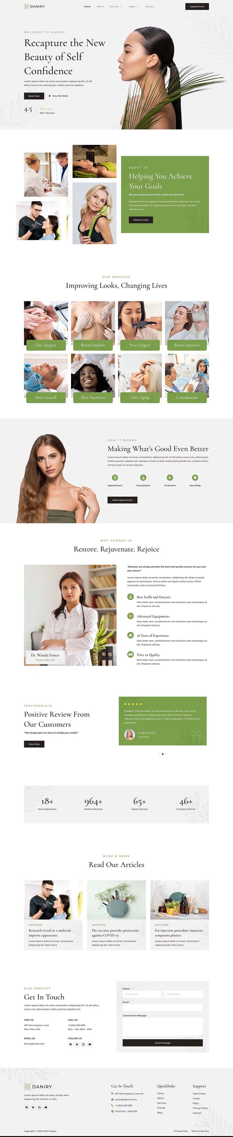 Home — Daniry - Plastic Surgery Clinic Elementor Template
