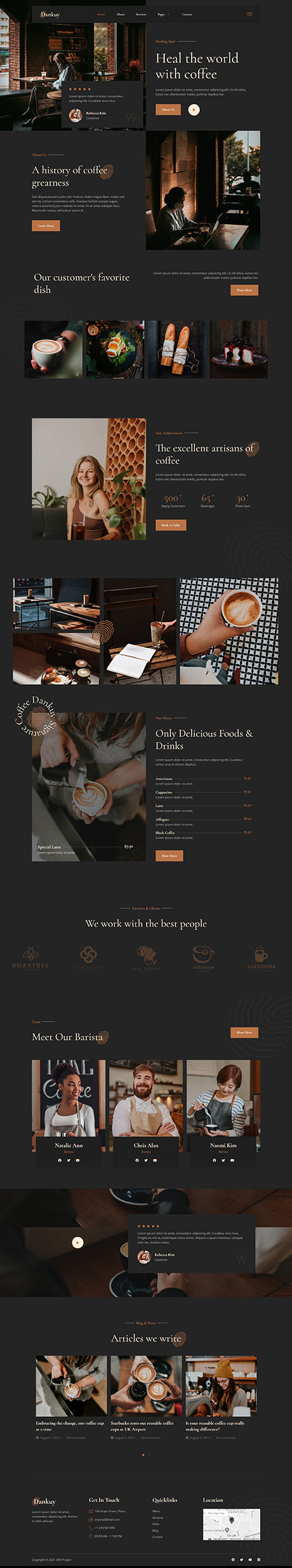 Home — Dankuy - Cafe & Coffee Shop Elementor Template