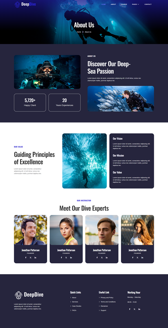 About Us — Deepdive - Scuba Diving & Water Sports Elementor Template
