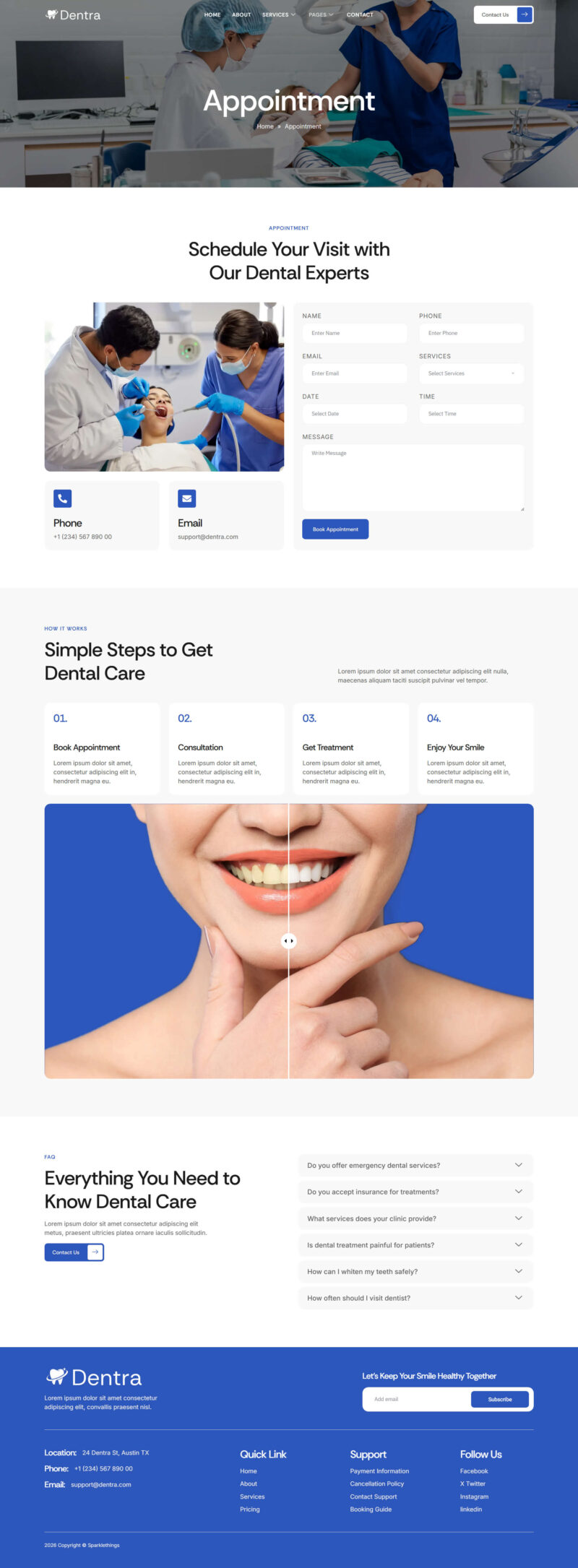 Appointment — Dentra - Dentist & Dental Care Clinic Elementor Template