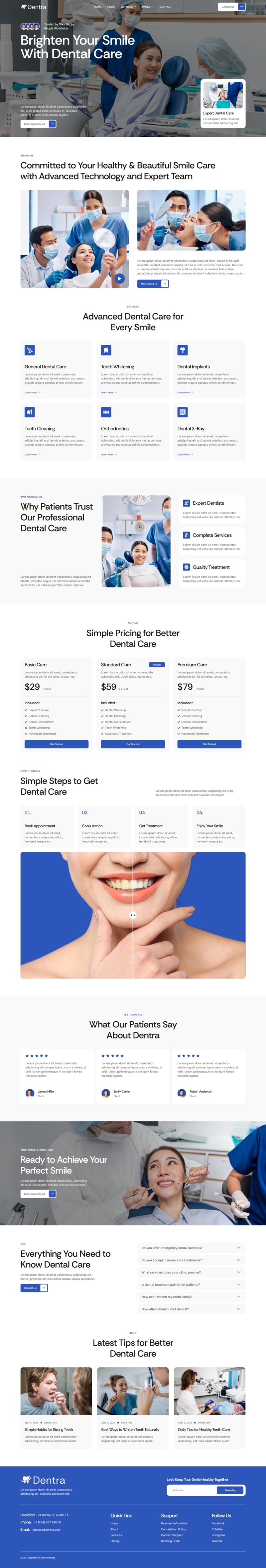 Home — Dentra - Dentist & Dental Care Clinic Elementor Template