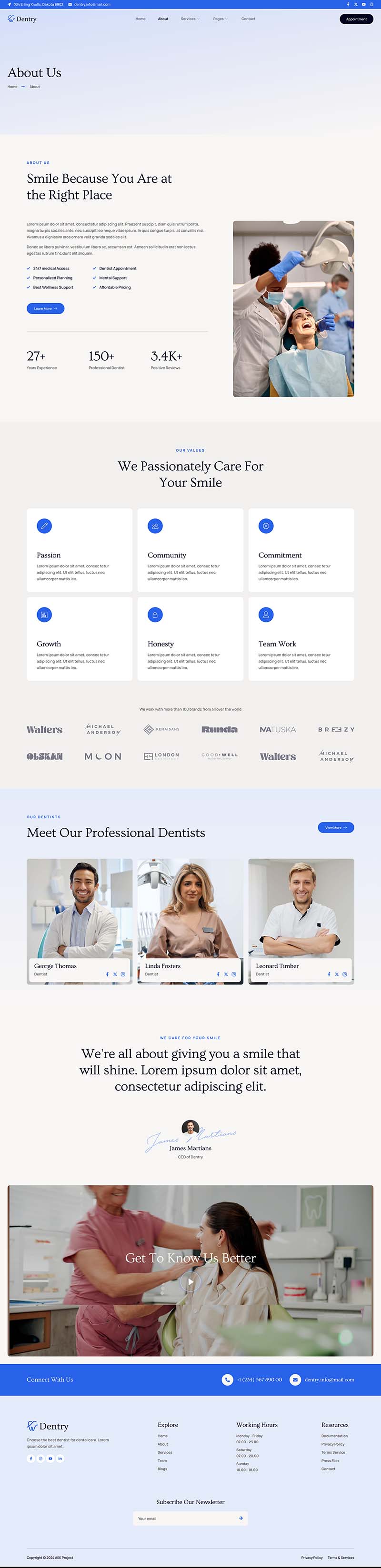 About — Dentry - Dentist & Dental Care Elementor Template