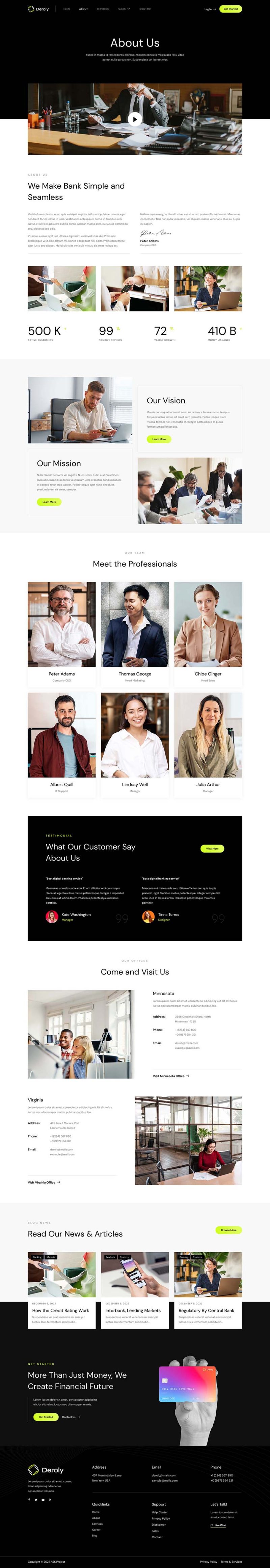 About — Deroly - Digital Bank & Credit Card Elementor Template