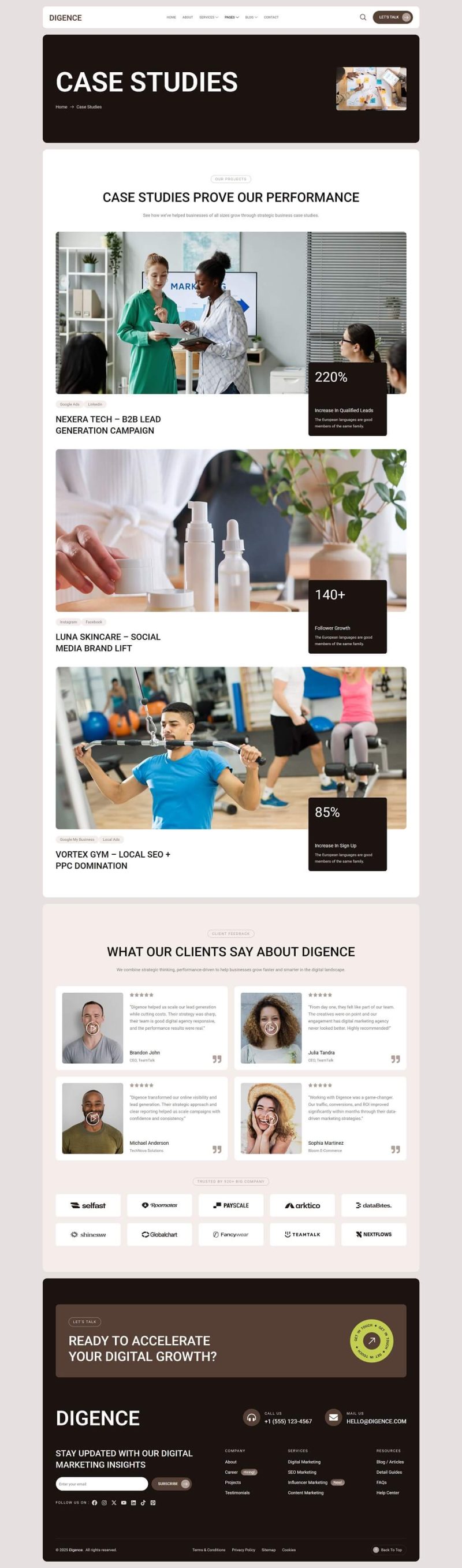 Case Studies — Digence - Digital Marketing Agency Elementor Template