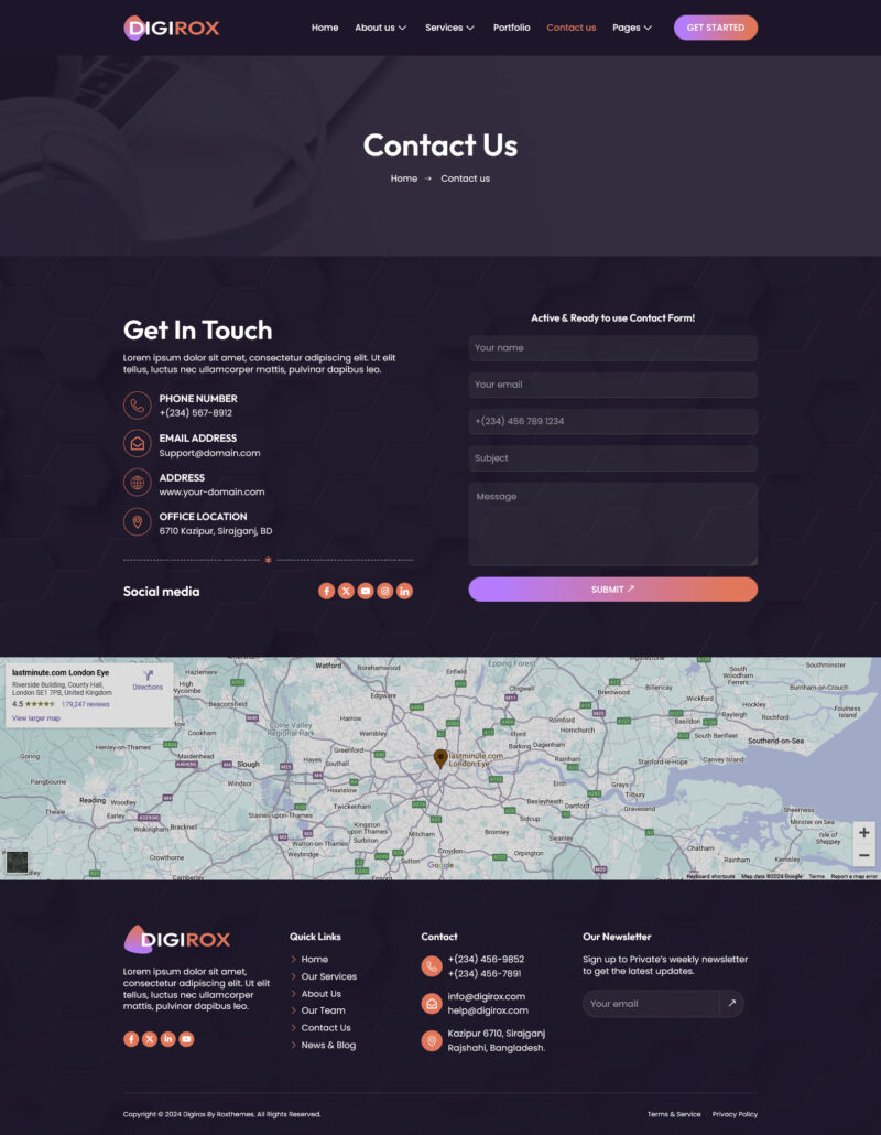 Contact us — Digirox - Digital Agency Elementor Template