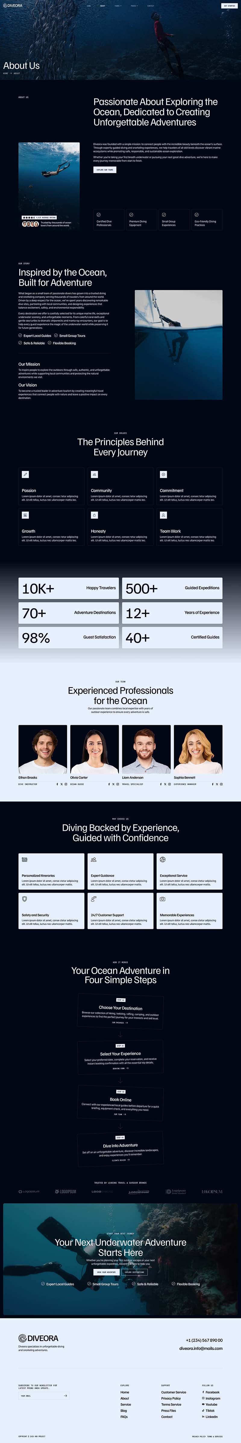 About — Diveora – Diving & Snorkeling Tours Elementor Template