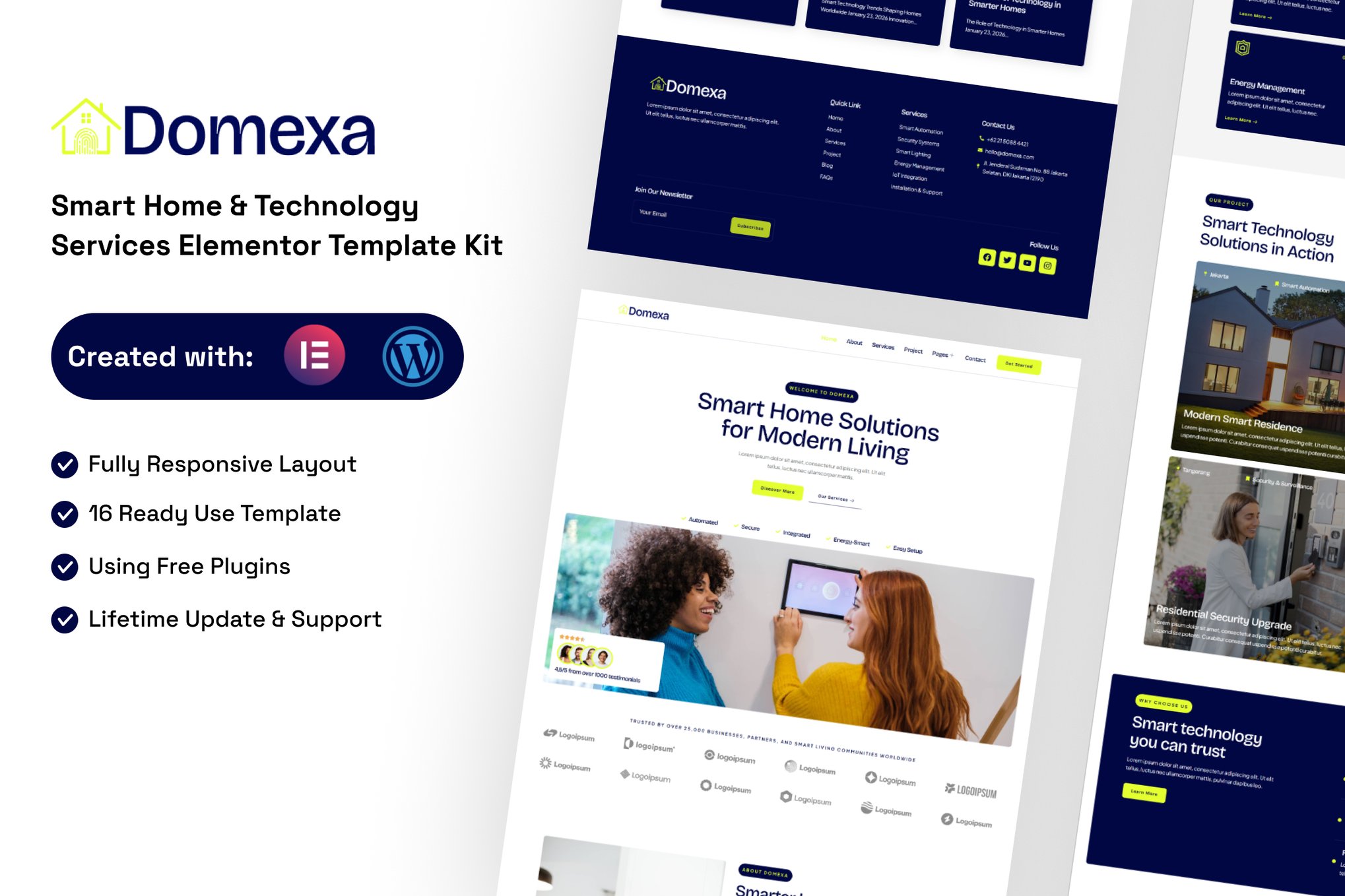 Domexa - Smart Home & Technology Services Elementor Template — Elementor template kit cover