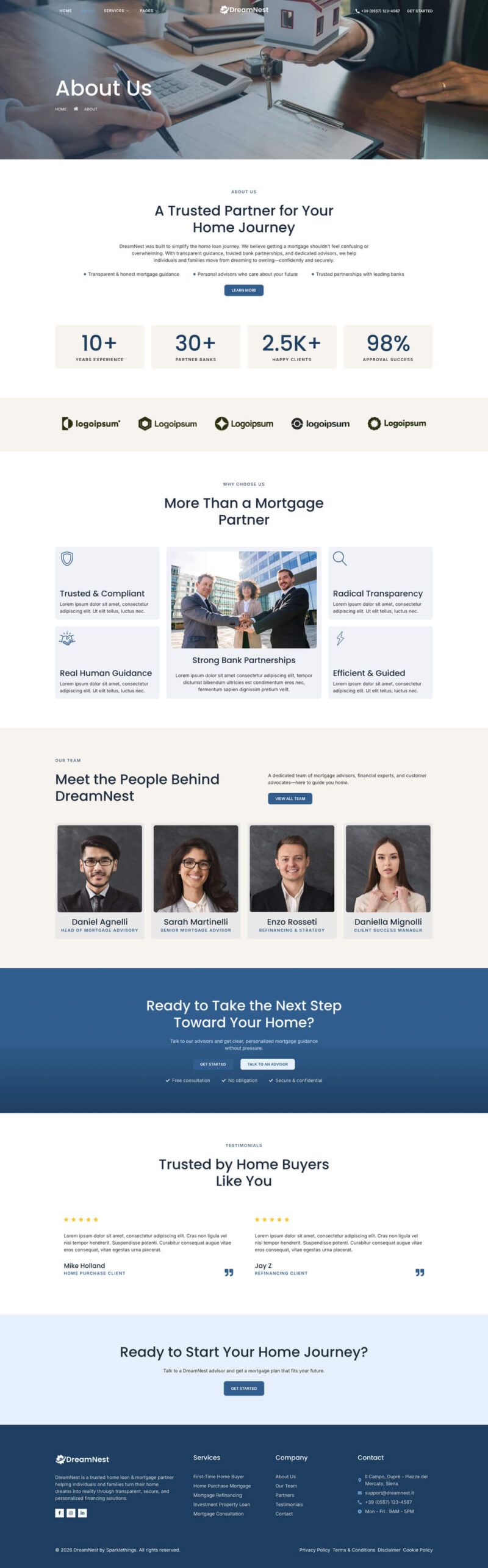 About — DreamNest - Home Loan & Mortgage Elementor Template