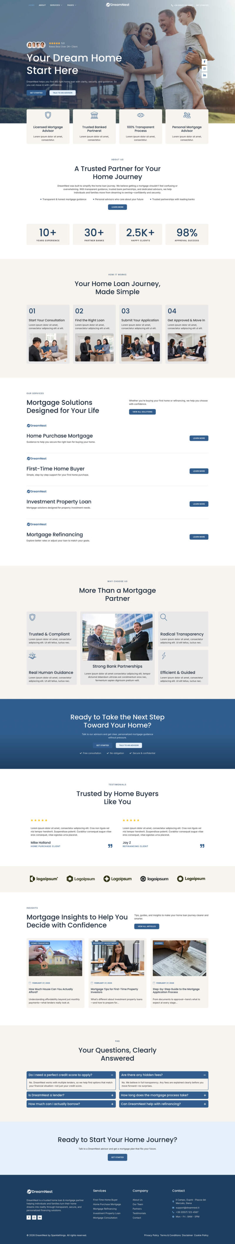 Home — DreamNest - Home Loan & Mortgage Elementor Template