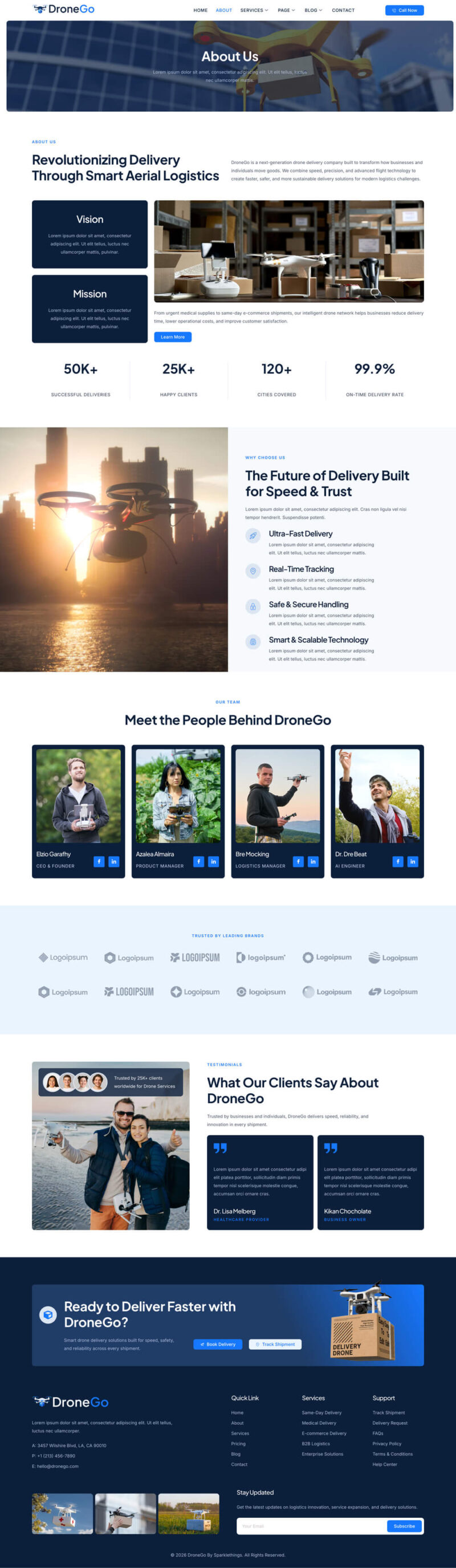 About — DroneGo - Drone Delivery Elementor Template