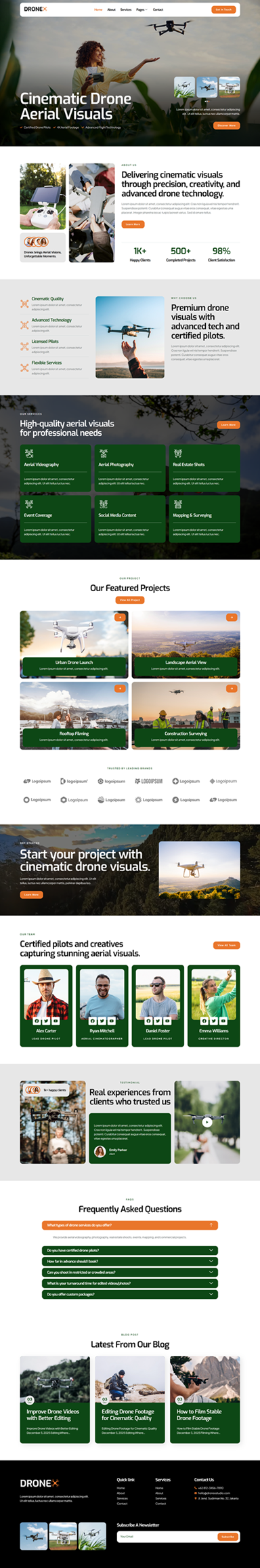 Home — Dronex - Drone Aerial Video & Photography Elementor Template