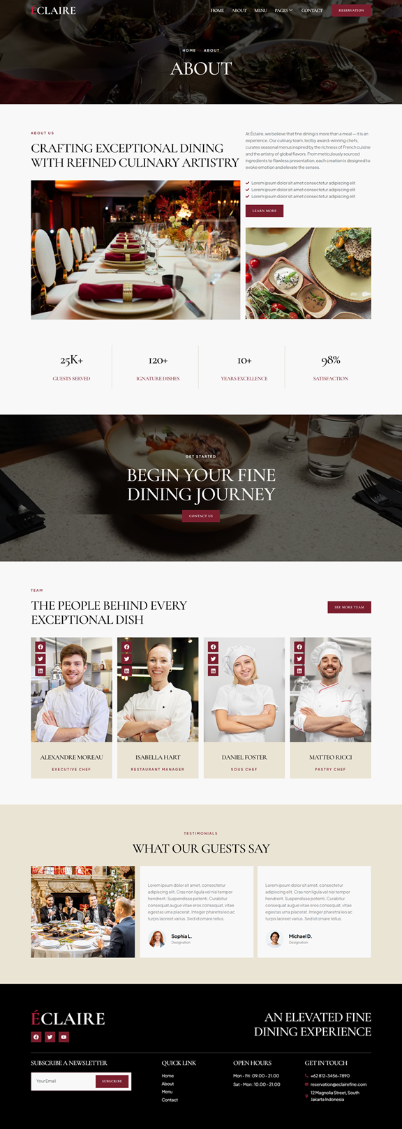 About — Eclaire - Luxury Restaurant Elementor Template