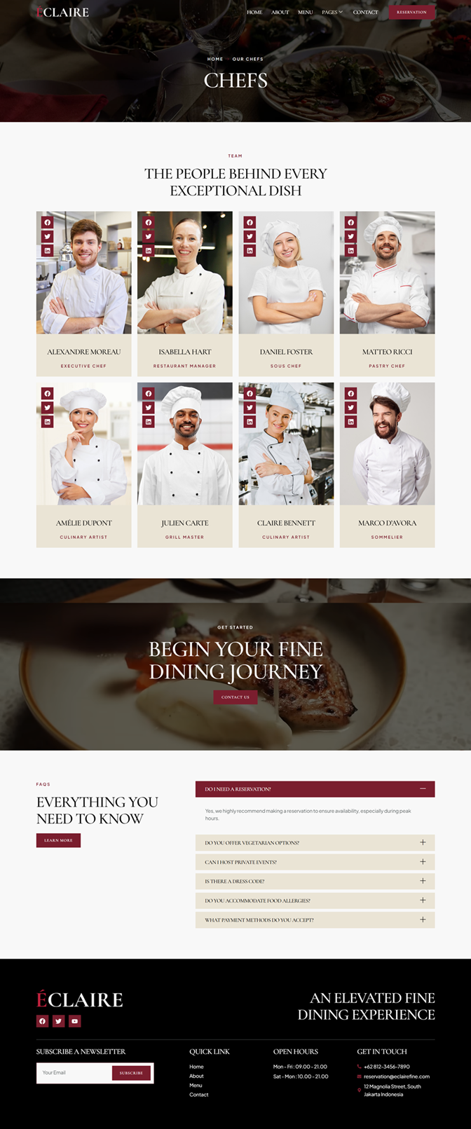 Chefs — Eclaire - Luxury Restaurant Elementor Template