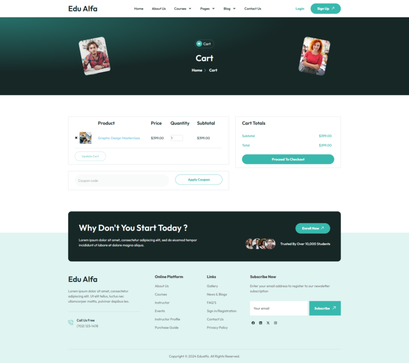 Cart — EduAlfa - Education & Online Course Elementor Pro Elementor Template