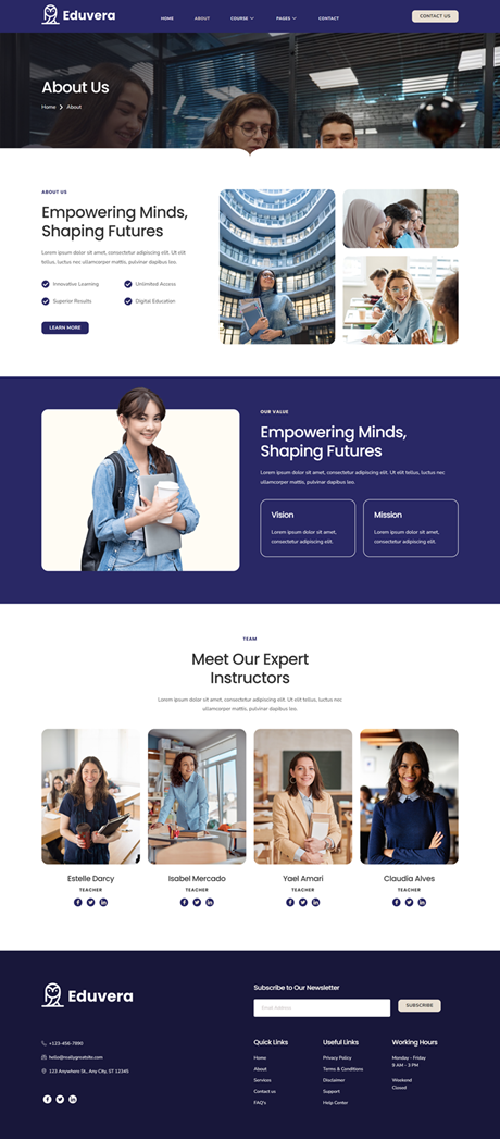 About — Eduvera - Online Education Course & Class Elementor Template
