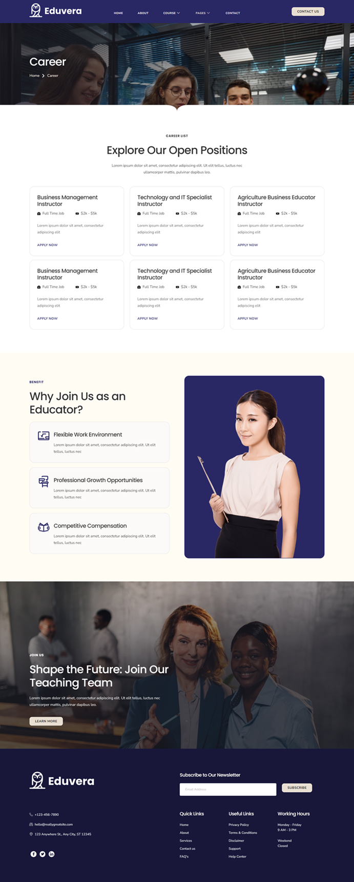 Career — Eduvera - Online Education Course & Class Elementor Template