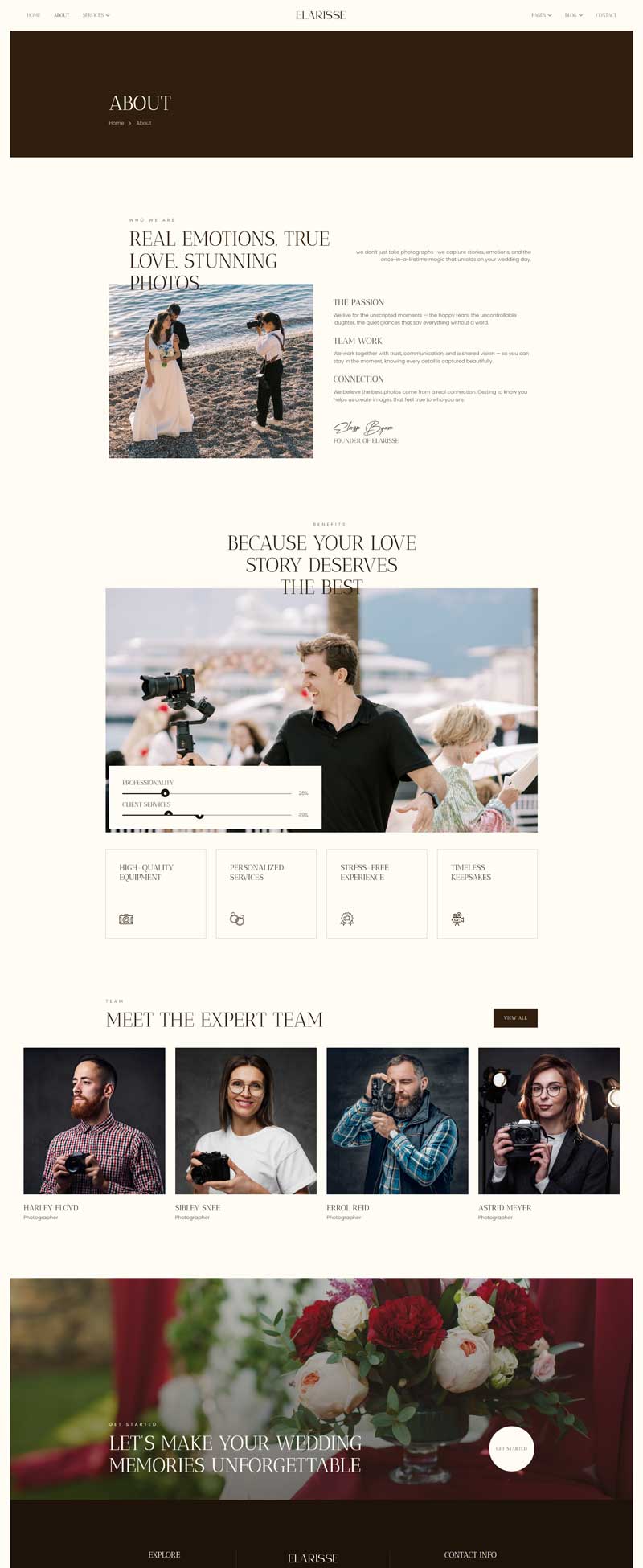 About — Elarisse - Wedding Photography Elementor Template