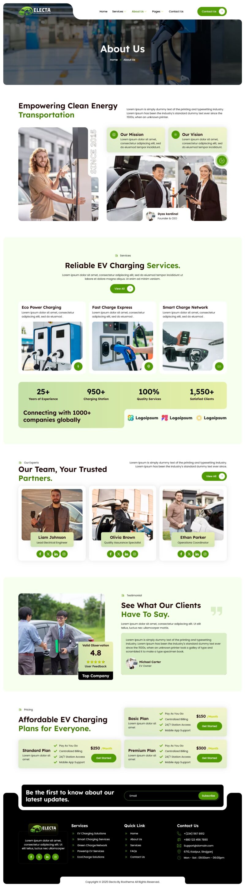 About Us — Electa - EV Charging Station Elementor Template