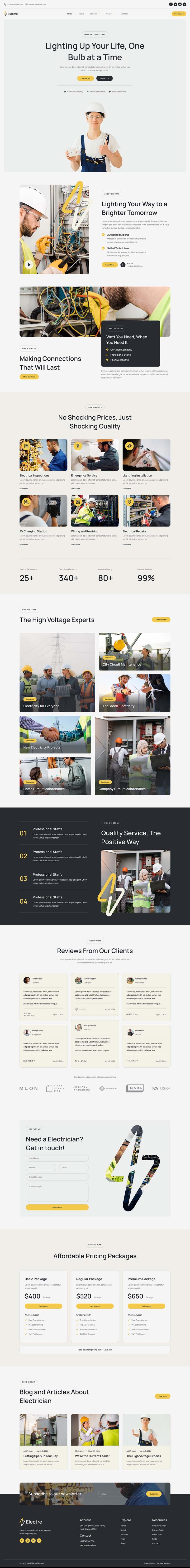 Home — Electre - Electrician & Electrical Services Elementor Template