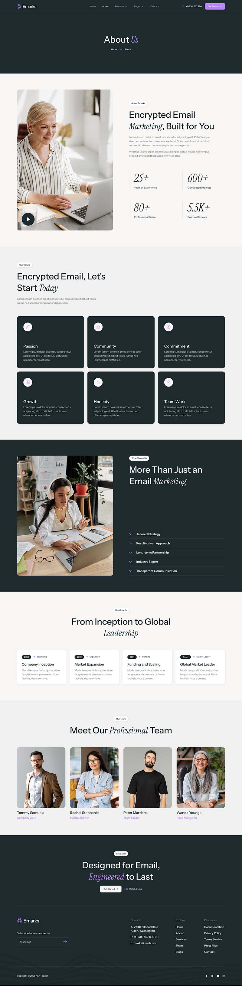 About — Emarks - Email Marketing Service Elementor Template