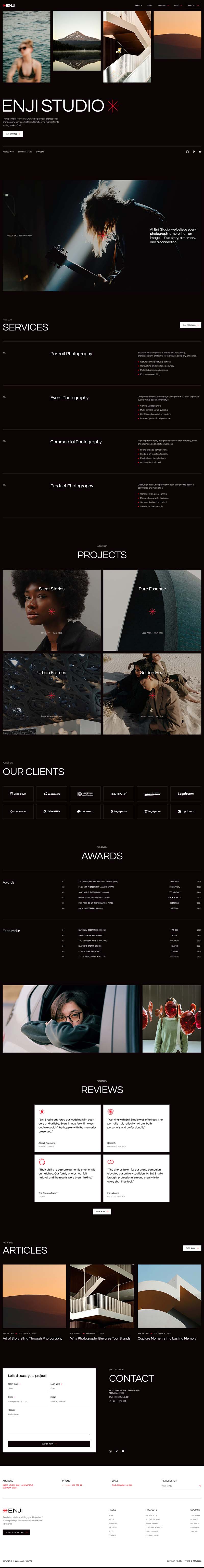 Home 01 — Enji - Photography & Personal Portfolio Elementor Template