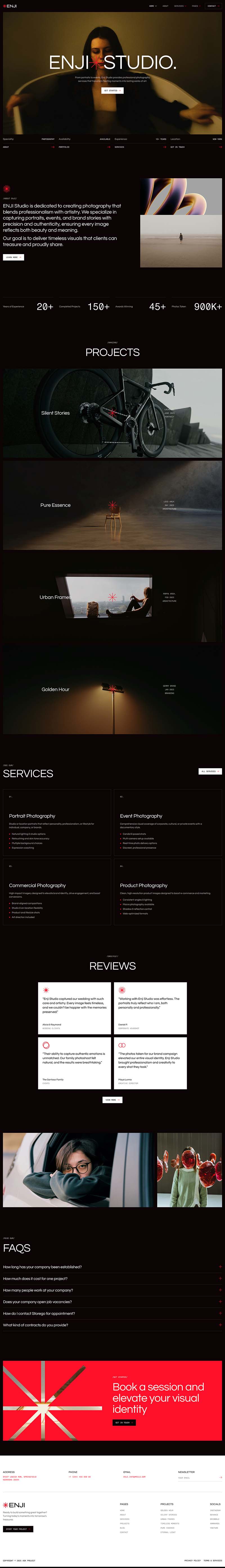 Home 02 — Enji - Photography & Personal Portfolio Elementor Template