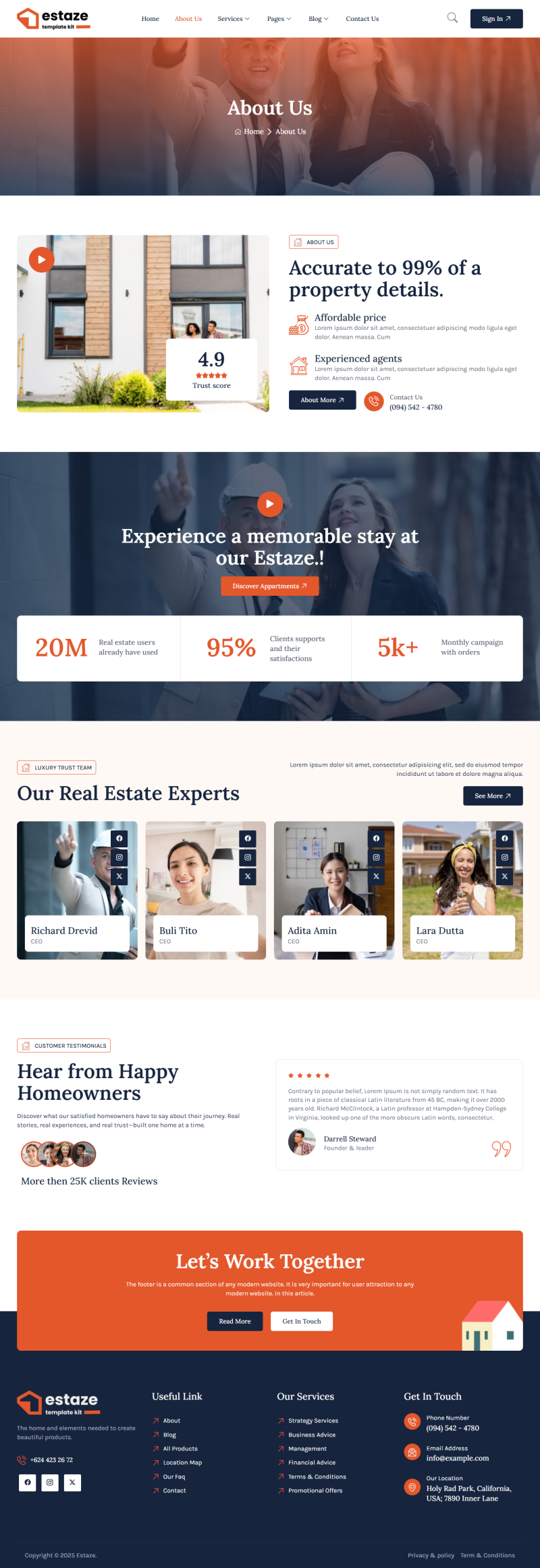 About — Estaze - Real Estate & Property Elementor Template