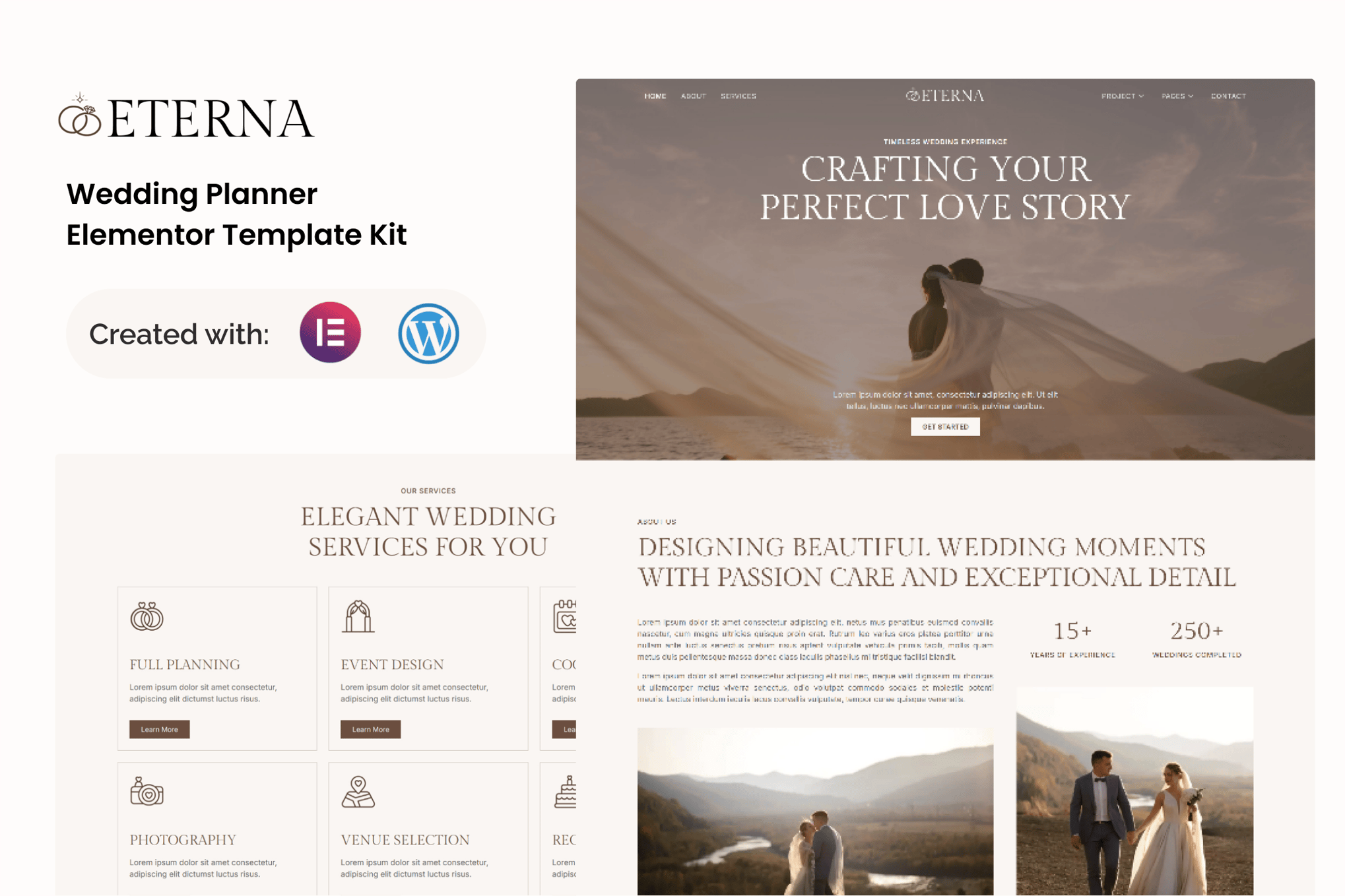 Eterna - Wedding Planner Elementor Template — Elementor template kit cover