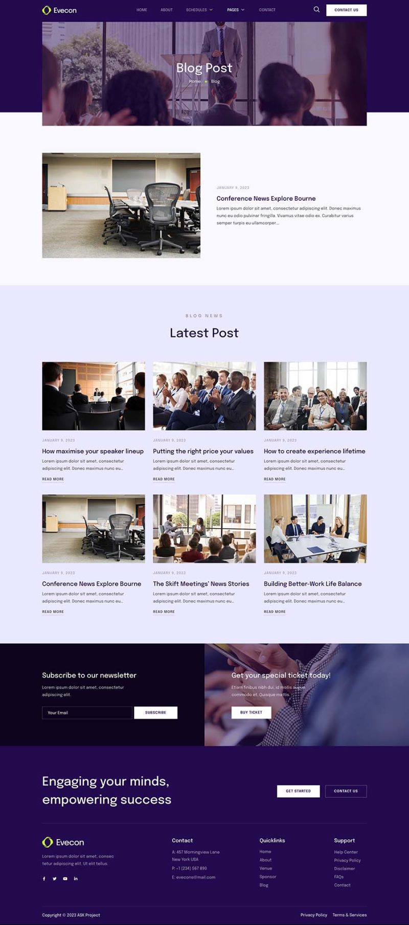 Blog — Evecon - Event & Conference Elementor Template