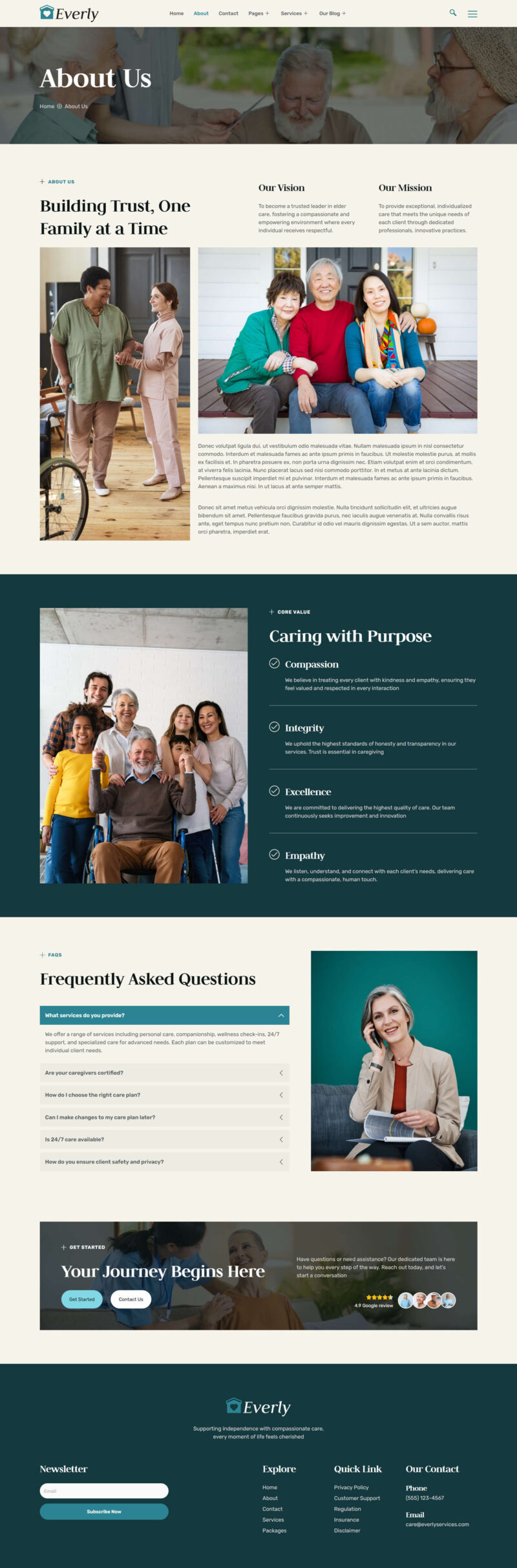 About Us — Everly - Home Care Services Elementor Template