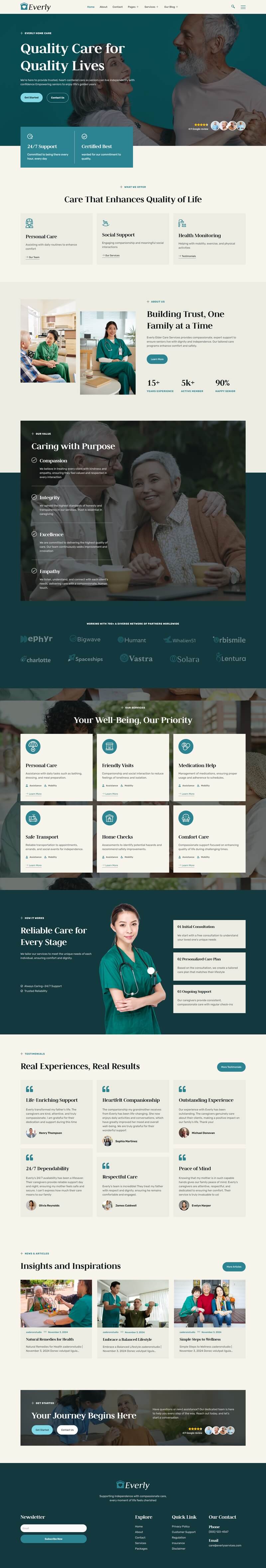 Home 01 — Everly - Home Care Services Elementor Template