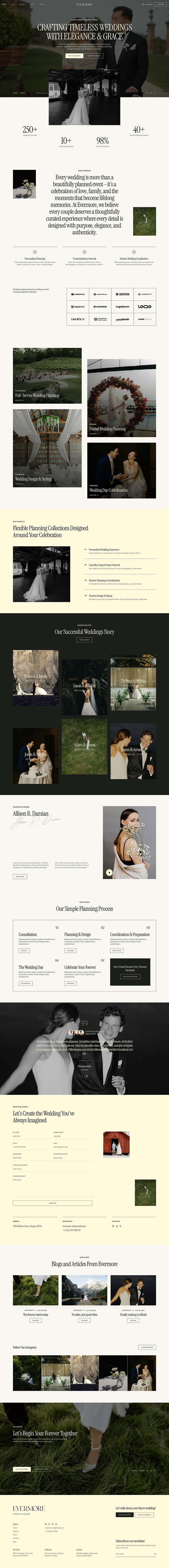 Home 2 — Evermore — Luxury Wedding Planner Elementor Template