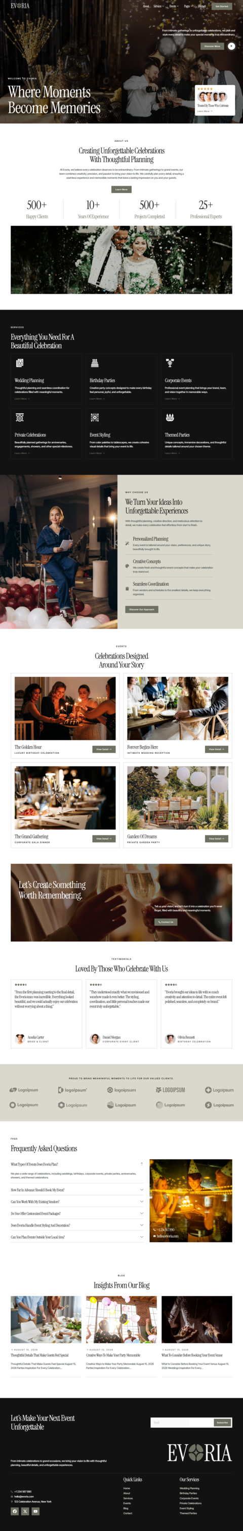 Home — Evoria - Event & Party Planner Elementor Template